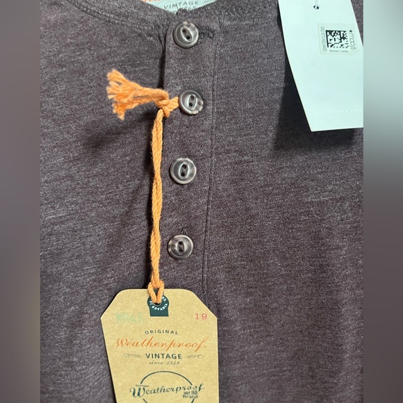 NWT - Weatherproof Vintage Henley, Chocolate, Size XL - Picture 4 of 12
